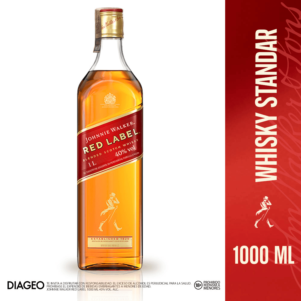 Whisky Johnnie Walker Red Label Blended Litro - 2