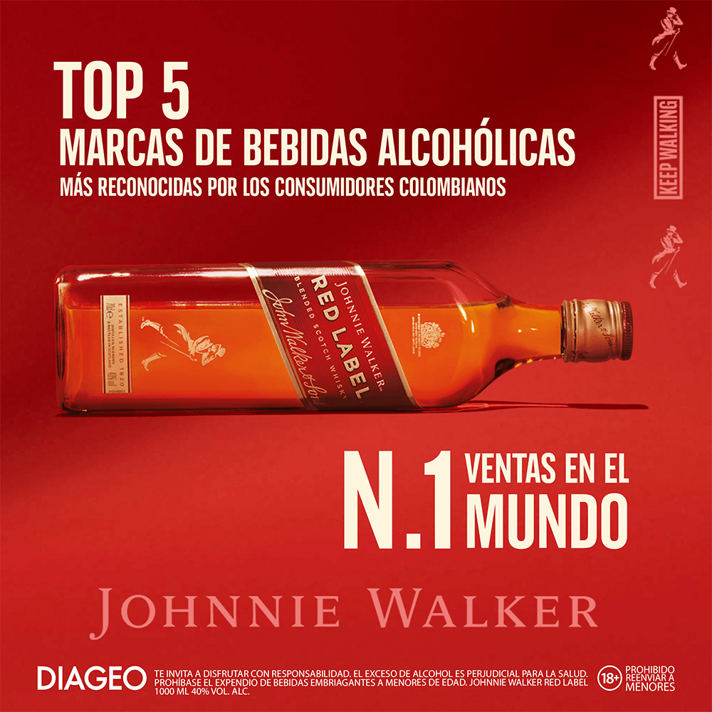 Whisky Johnnie Walker Red Label Blended Litro - 3