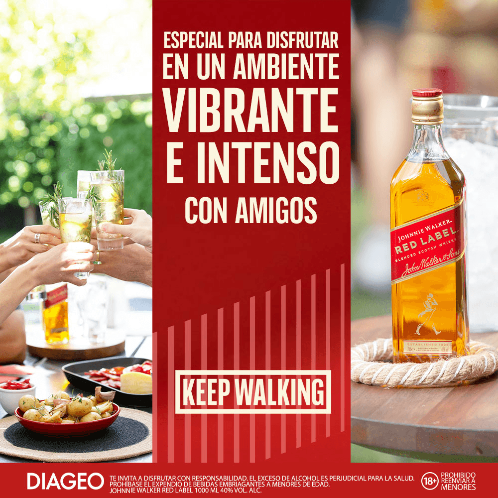 Whisky Johnnie Walker Red Label Blended Litro - 4