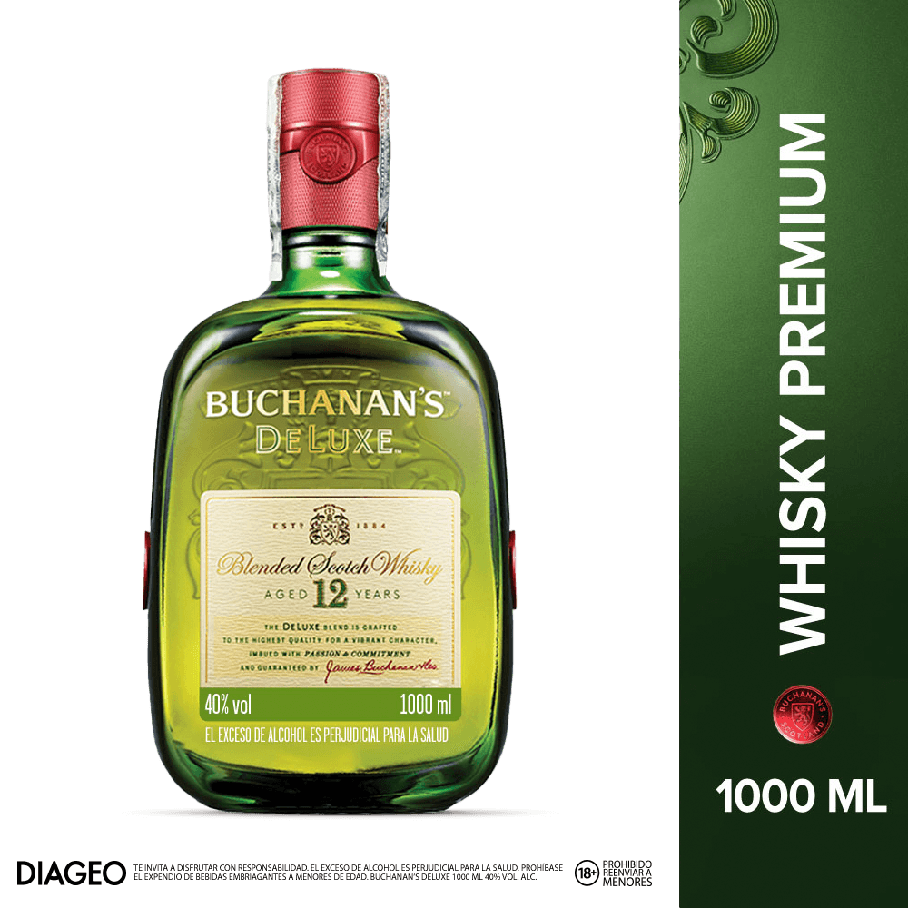 Whisky Buchanans Deluxe Blended 12 Años Litro Escocés - 2