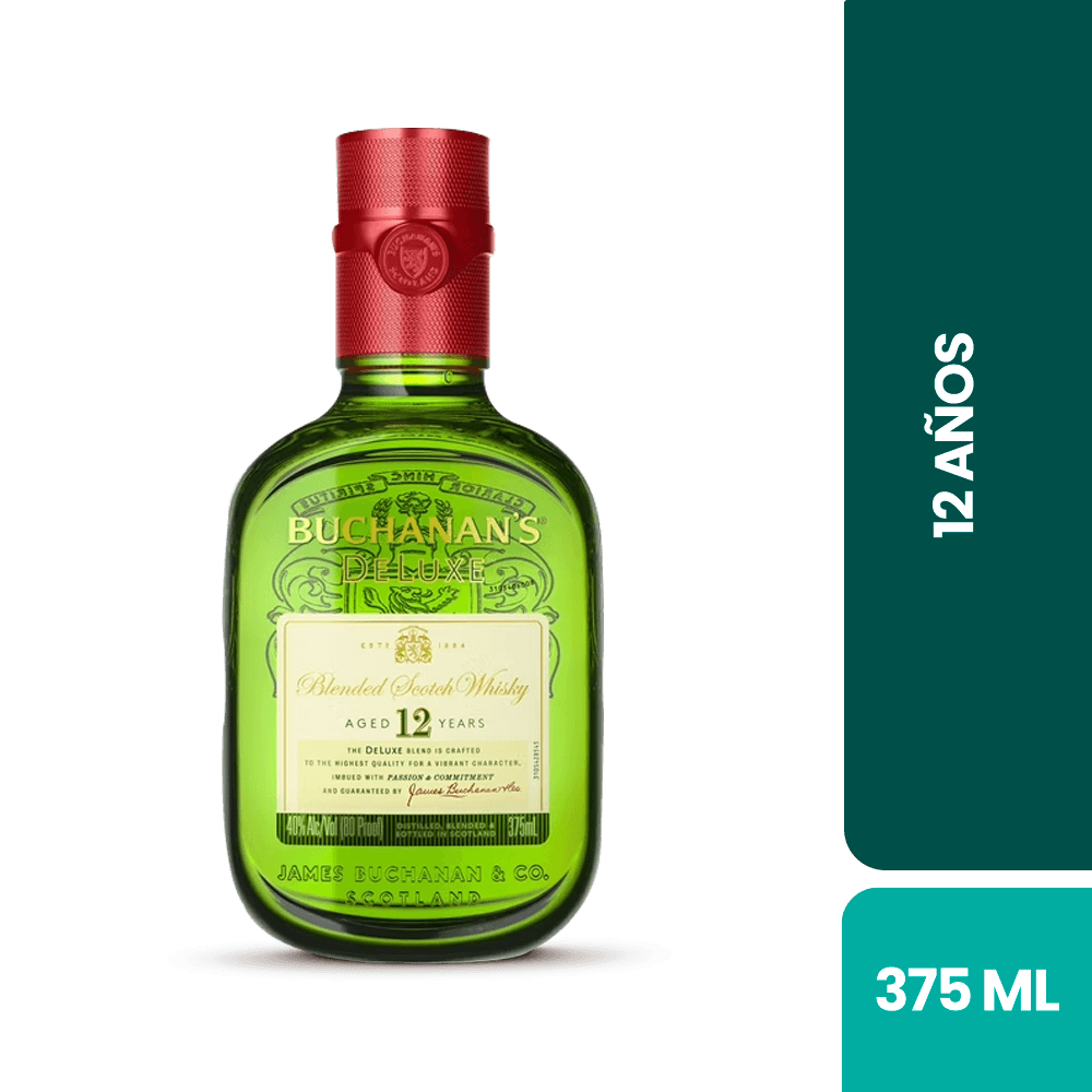 Whisky Buchanans Deluxe 12 Años Blended Media Botella Escocés - 2