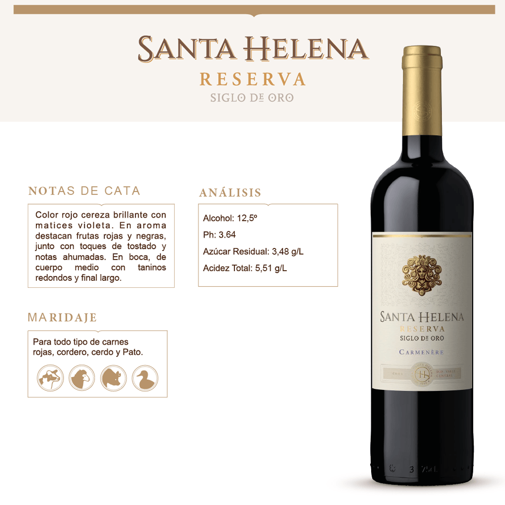 Vino Tinto Santa Helena Gran Reserva Carmenére - 3