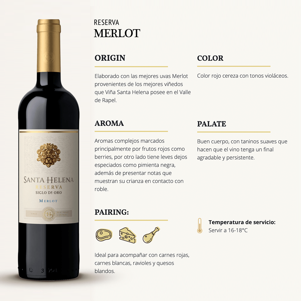 Vino Tinto Santa Helena Reserva Merlot - 3