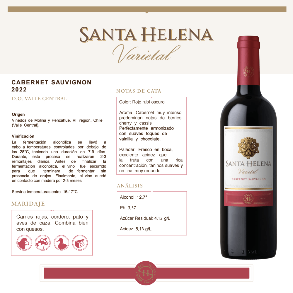 Vino Tinto Santa Helena Varietal Cabernet Sauvignon - 3