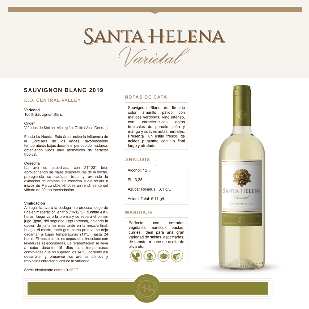 Vino Blanco Santa Helena Varietal Sauvignon Blanc - 3