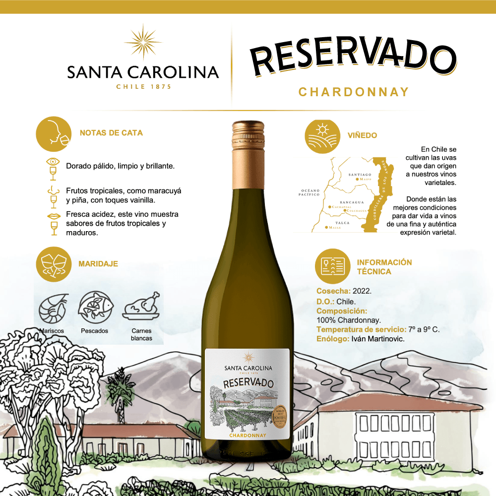 Vino Blanco Santa Carolina Chardonnay - 3