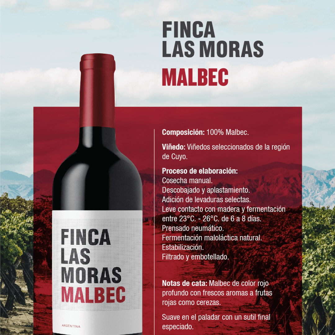 Vino Tinto Las Moras Malbec - 3