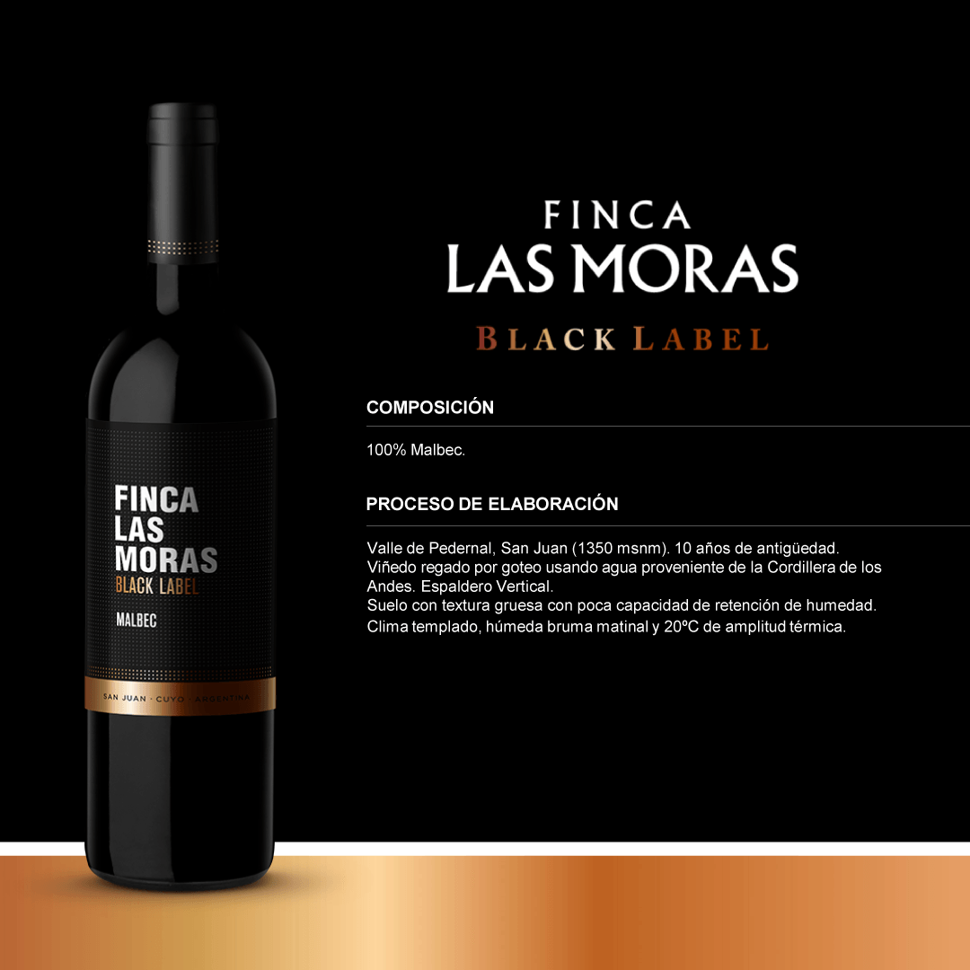 Vino Tinto Las Moras Black Label Malbec - 3