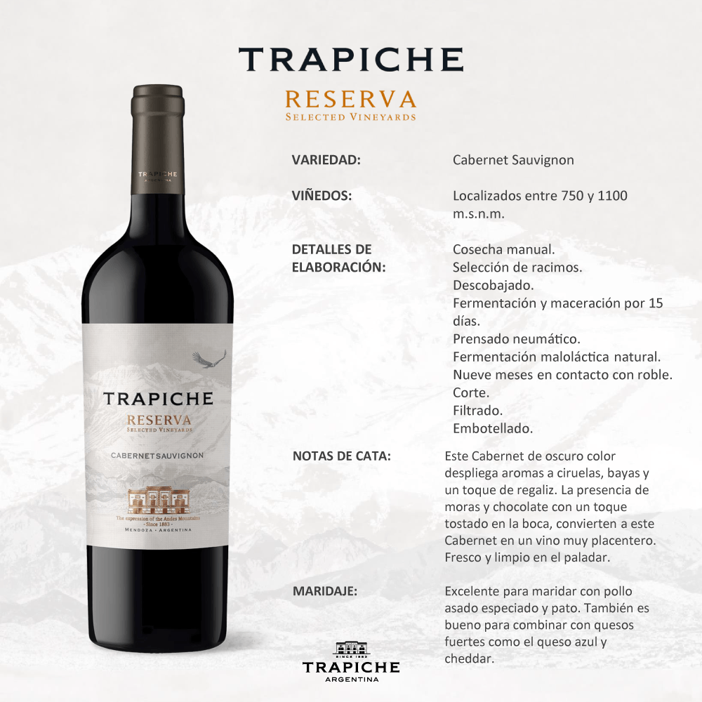 Vino Tinto Trapiche Reserva Cabernet Sauvingon - 3