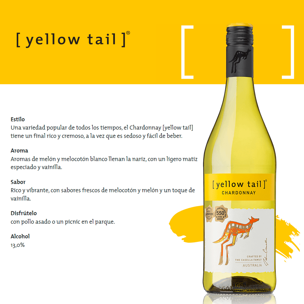 Vino Blanco Yellow Tail Chardonnay - 3