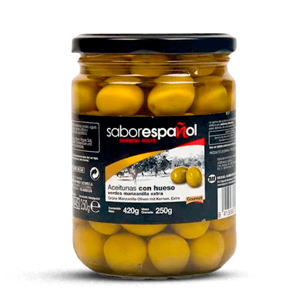 Aceitunas Sabor Español Verde Manzanilla Con Hueso 420gr - 1