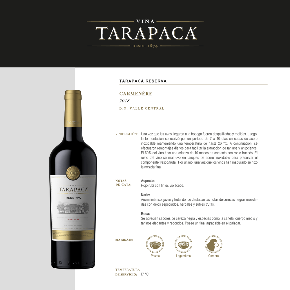 Vino Tinto Tarapacá Reserva Carmenére - 3