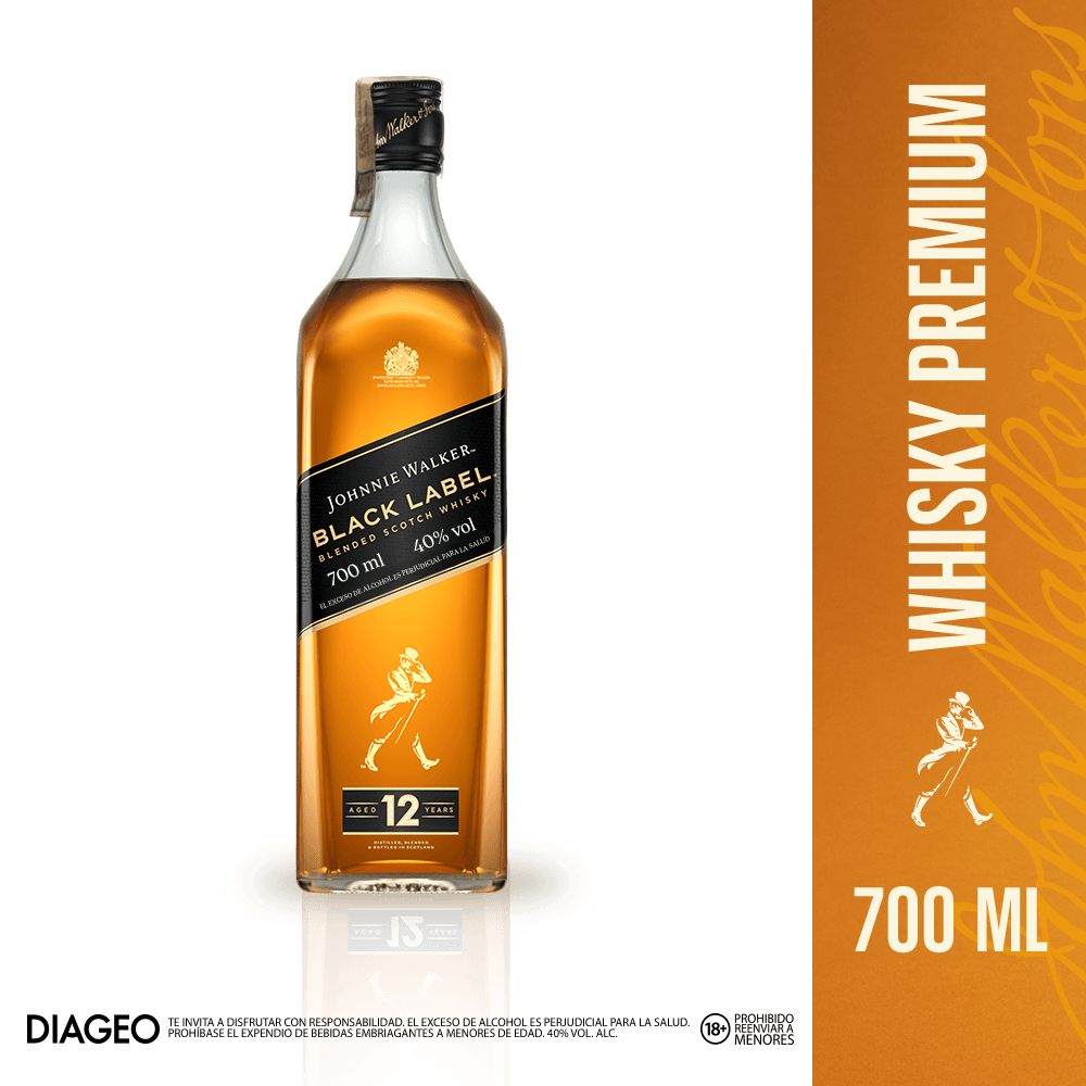 Whisky Johnnie Walker Black Label Blended - 2