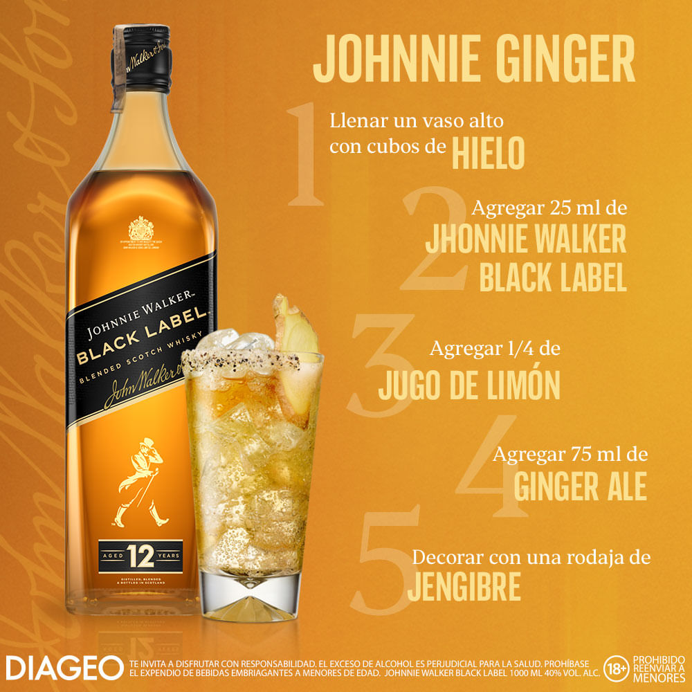 Whisky Johnnie Walker Black Label Blended - 3