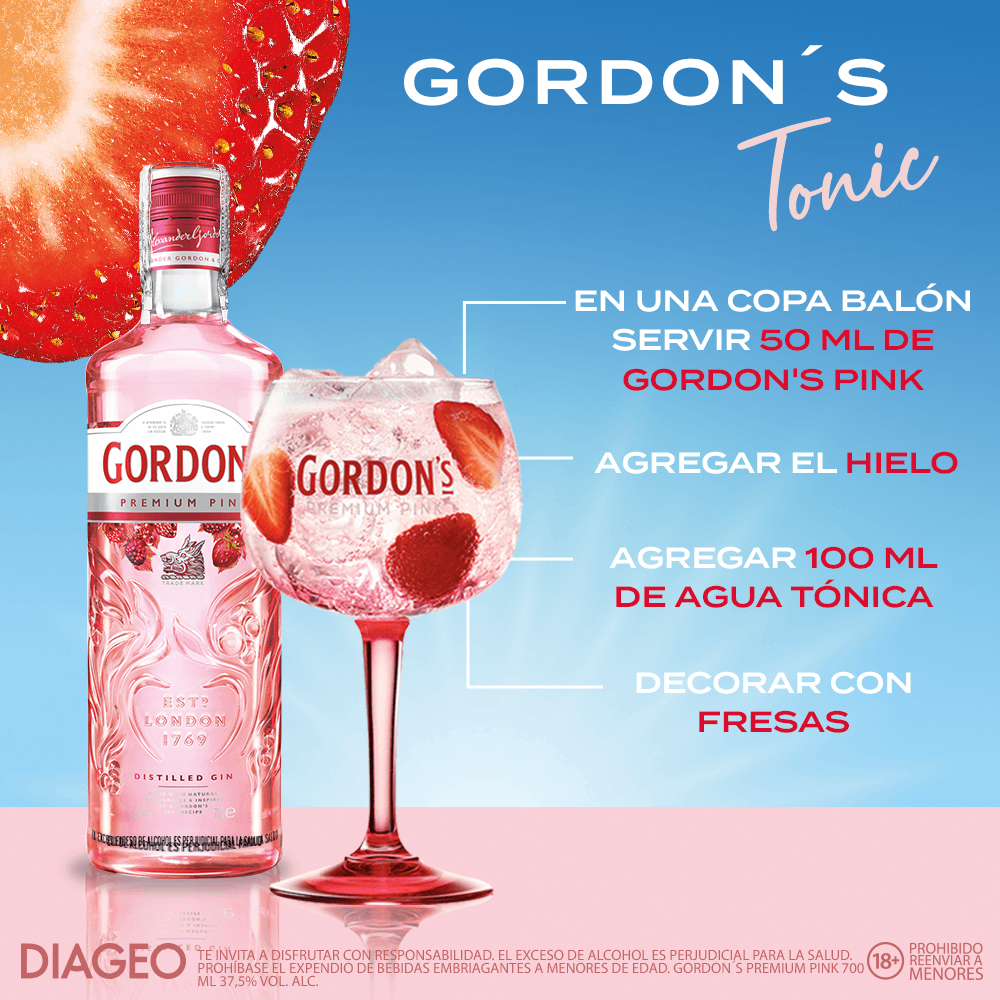 Ginebra Gordons Premium Pink Gin - 3