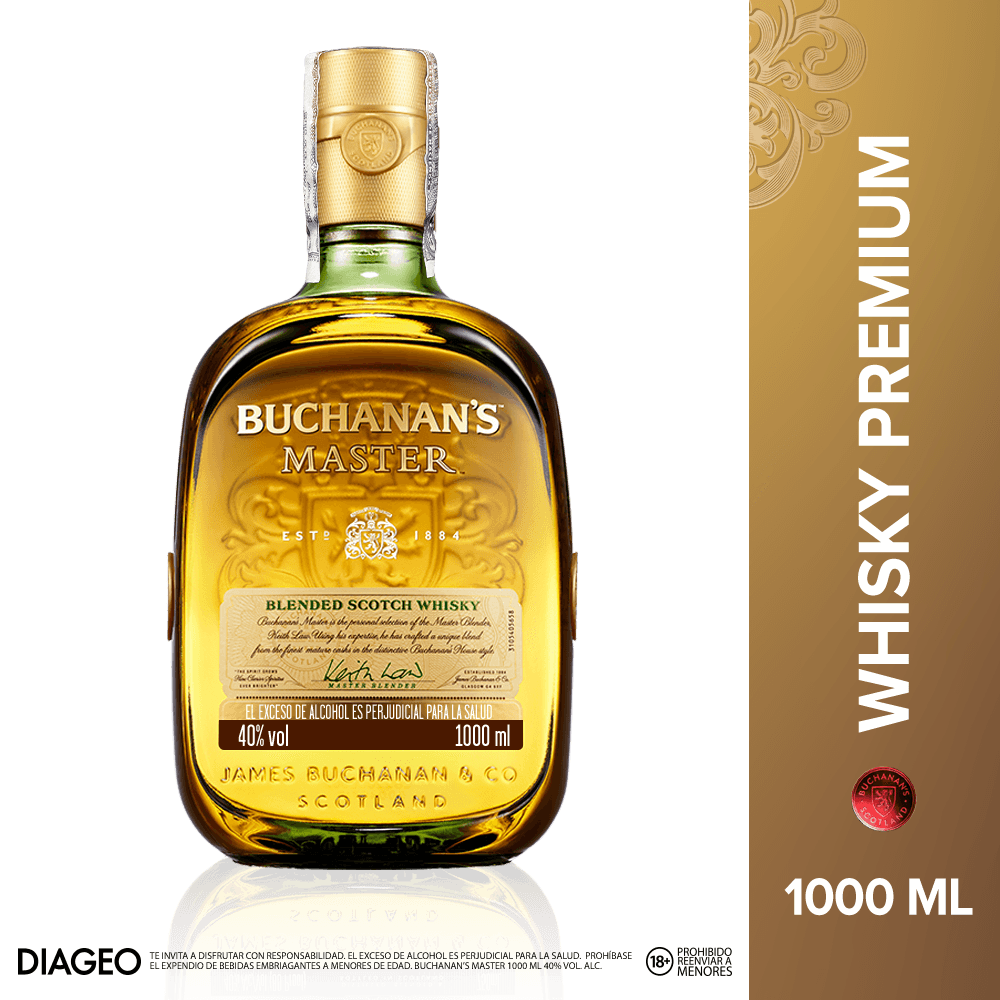 Whisky Buchanans Master Blended Litro Escocés - 2