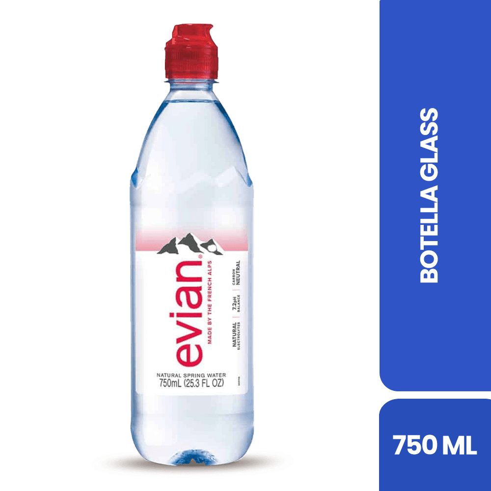 Agua mineral Evian 750ml glass - 2
