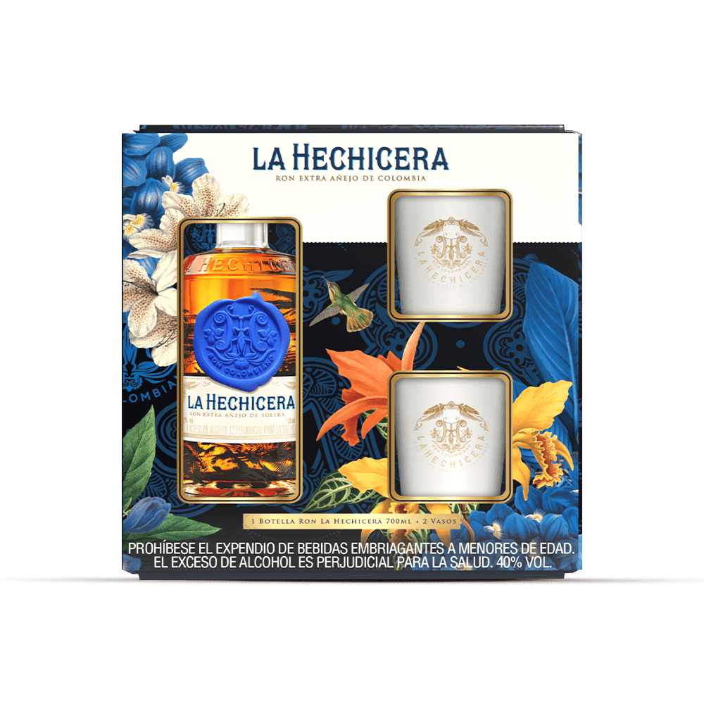 Ron La Hechicera 700ml + 2 Vasos - 1