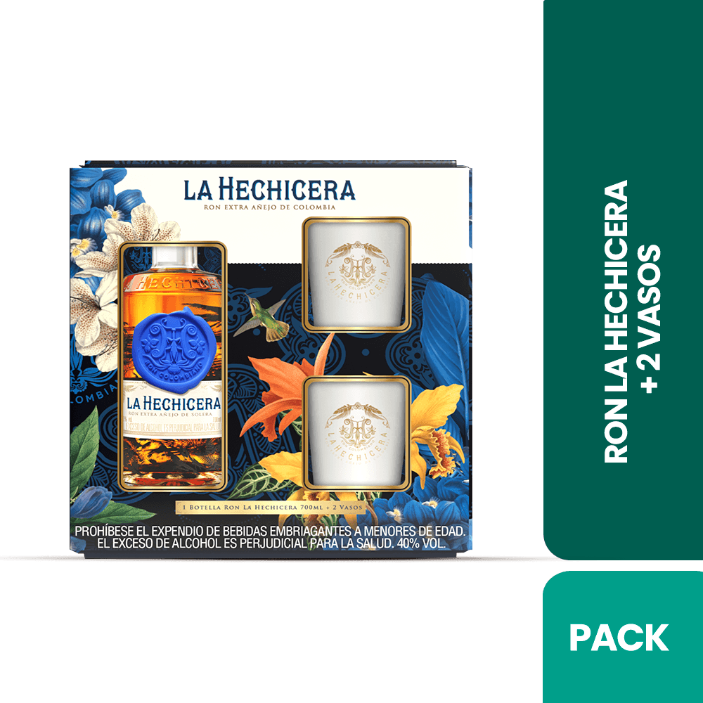 Ron La Hechicera 700ml + 2 Vasos - 2