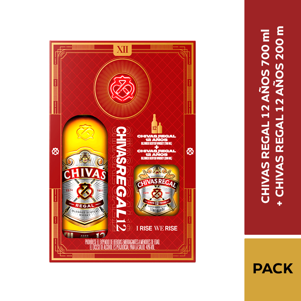 Whisky Chivas 12 Años 700ml + chivas 12 años 200ml - 2