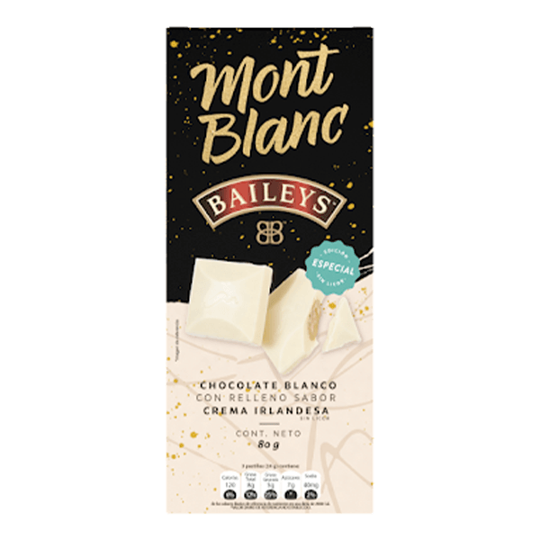Chocolatina Baileys Blanca MontBlanc  80 gr - 1