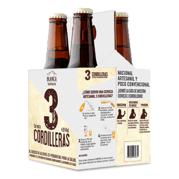 Cerveza 3 Cordilleras Blanca Botella X4 - 1
