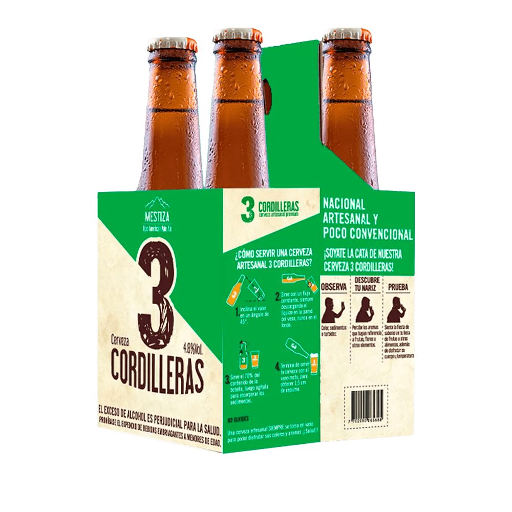 Cerveza 3 Cordilleras mestiza Botella X4 - 1