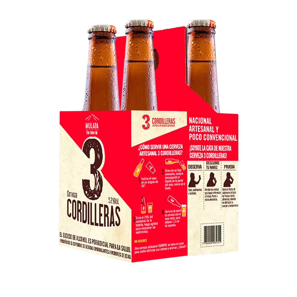 Cerveza 3 Cordilleras mulata Botella X4 - 1