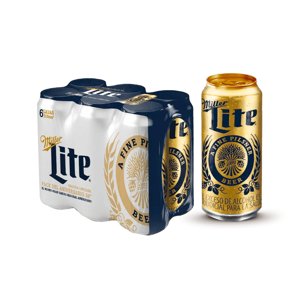 Cerveza Miller Lite Lata X6 - 1