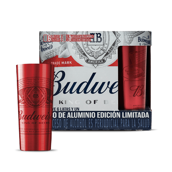 Cerveza Budweiser Lata X6 +1 Vaso - 1