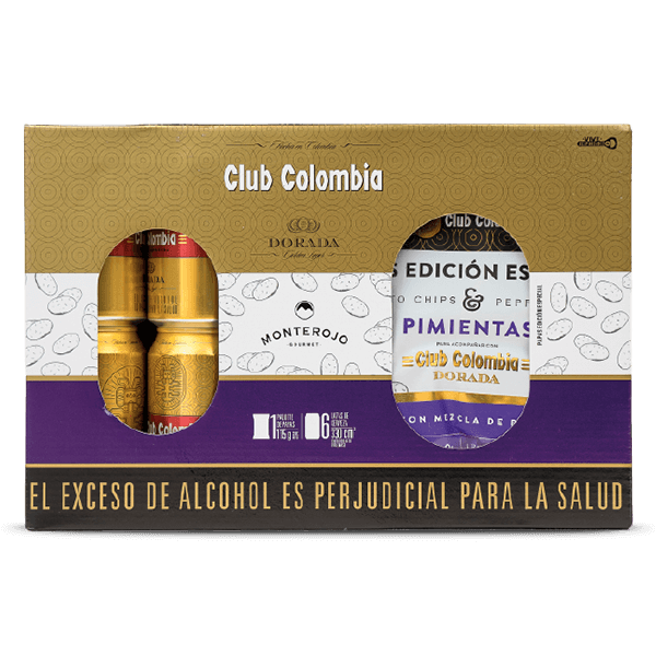 Cerveza Club Colombia Dorada Lata X6 + Papas Monterojo Pimientas - 1