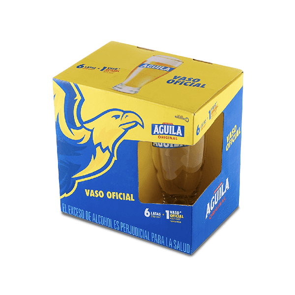 Cerveza Aguila Lata X6 + 1 Vaso - 1