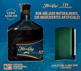 Ron Flor de caña 12 años mas Vaso Jaibol - 1