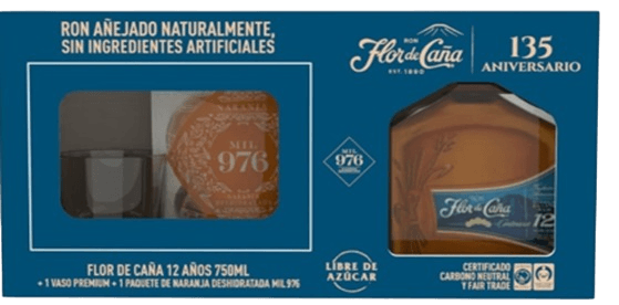 Ron Flor de Caña 12 Años gratis Naranja Deshidratada + Vaso - 1