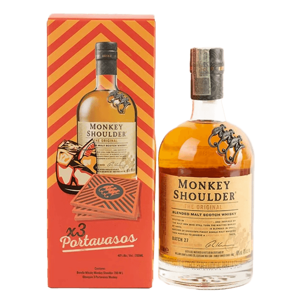 Whisky Monkey Shoulder + 3 Portavasos - 1