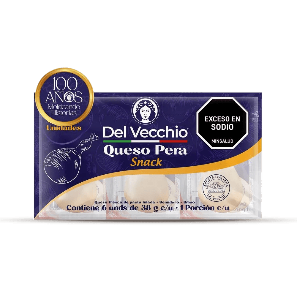 Queso Pera Del Vecchio Snack X6 - 1