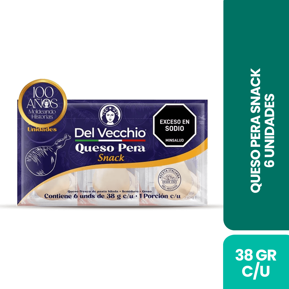 Queso Pera Del Vecchio Snack X6 - 2