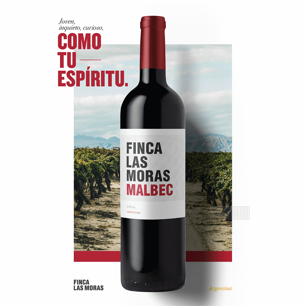 Vino Tinto Las Moras Malbec Media - 2