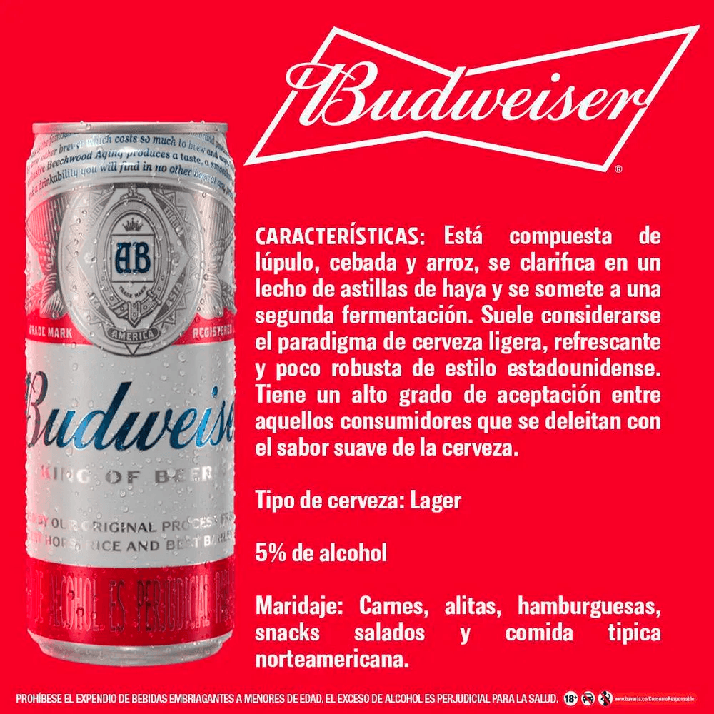 Cerveza Budweiser Lata X24 - 3