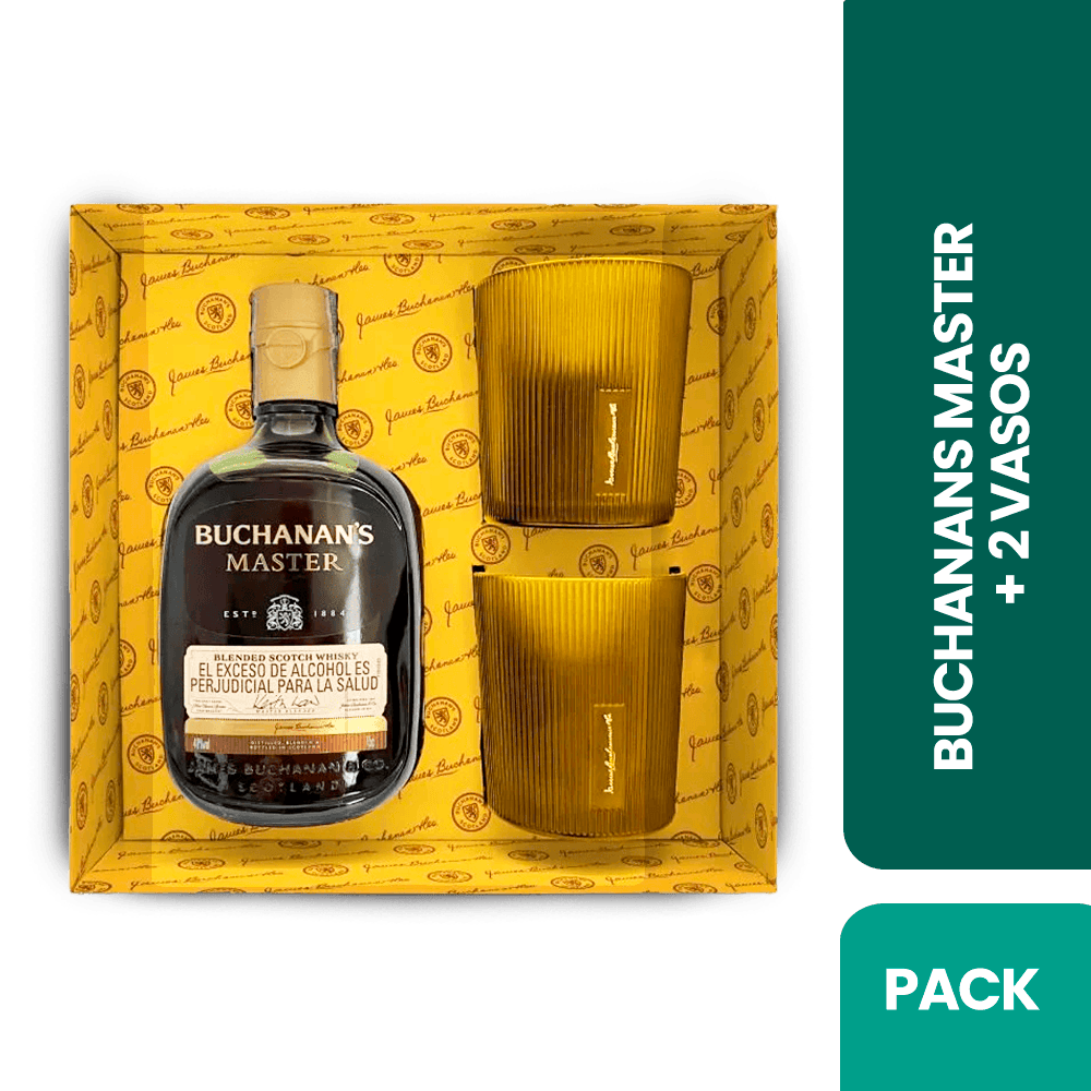 Whisky Buchanans Master + 2 Vasos - 2