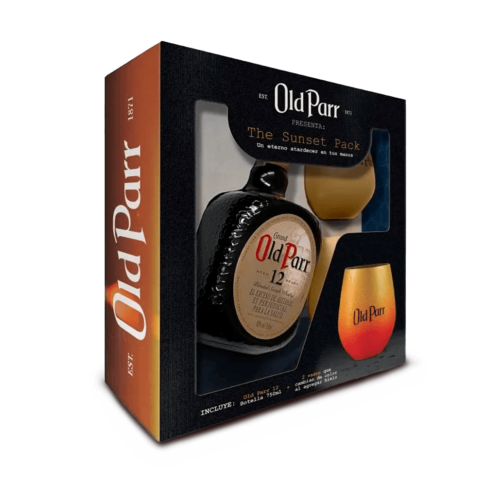 Whisky Old Parr 12 Años + 2 Vasos - 1