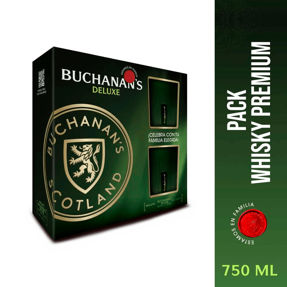 Whisky Buchanans de Luxe 12 Años + 2 Vasos - 2