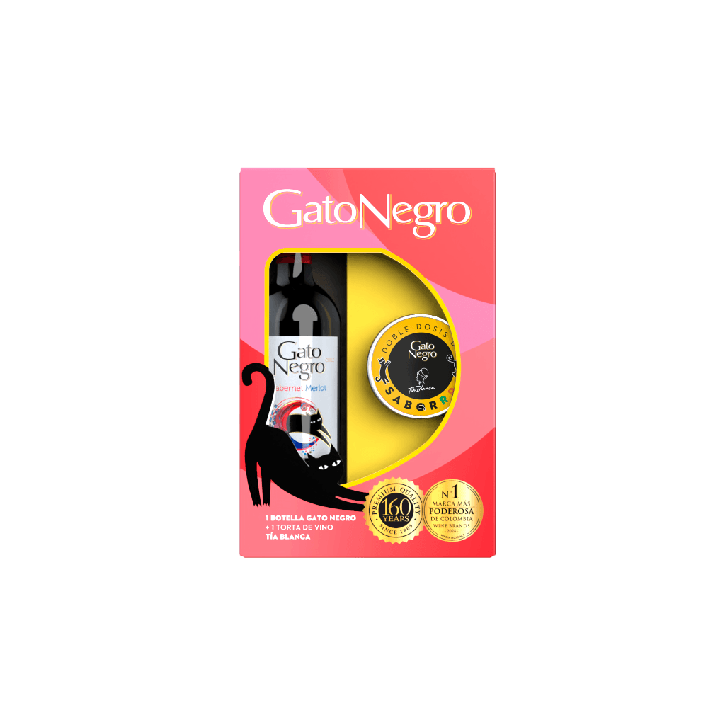 Vino Gato Negro Cabernet Merlot Gratis Torta Gato Negro - 1