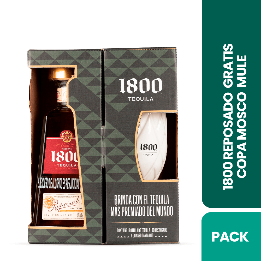 Tequila 1800 Reposado 750ml + Copa Mosco Mule - 2